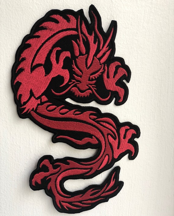 Chinese Tribal Tattoo Red Dragon Iron on Sew on Embroidered - Etsy Chinese Tribal Tattoo Red Dragon Iron on Sew on Embroidered - Etsy