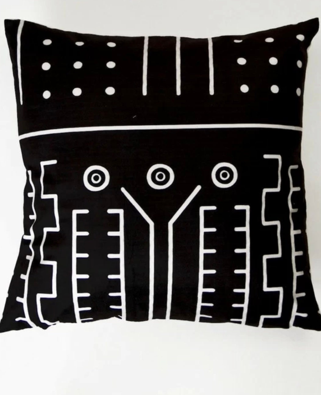 black and white pattern cushion