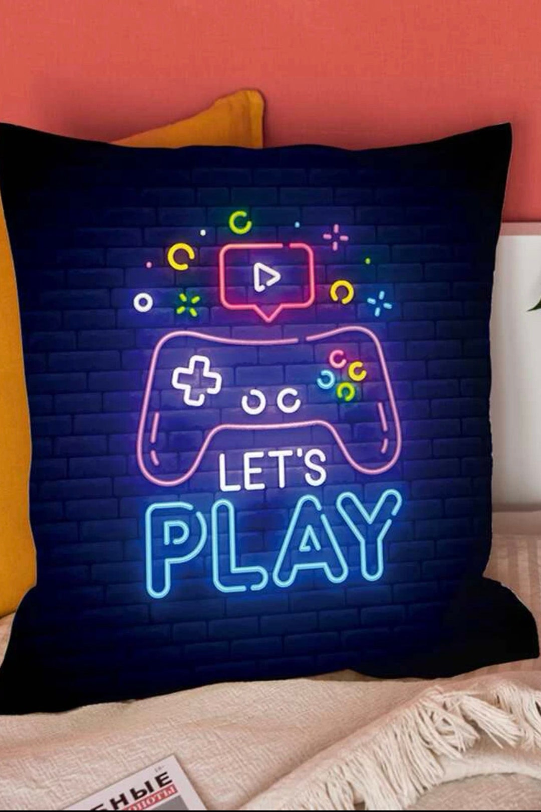 Gaming Game Play Controller Cushion Cover & Inner Pad 45 X 45 Cm Etsy