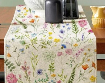 Floral and Ferns Table Runner 33 cm x 183 cm