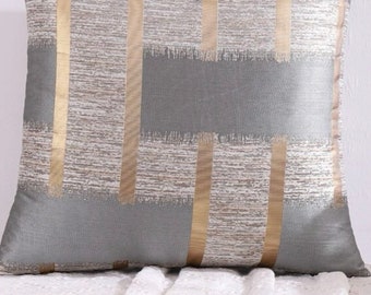 Grey Gold Square 45 x 45 cm Cushion with inner pad included