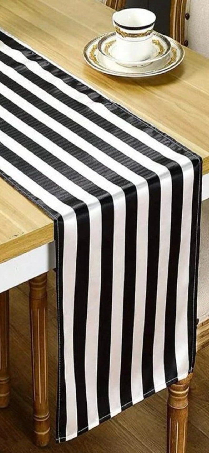 Black & White Striped Table Runner 30 Cm X 180 Cm - Etsy Australia