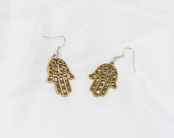 Gold Hamsa earrings