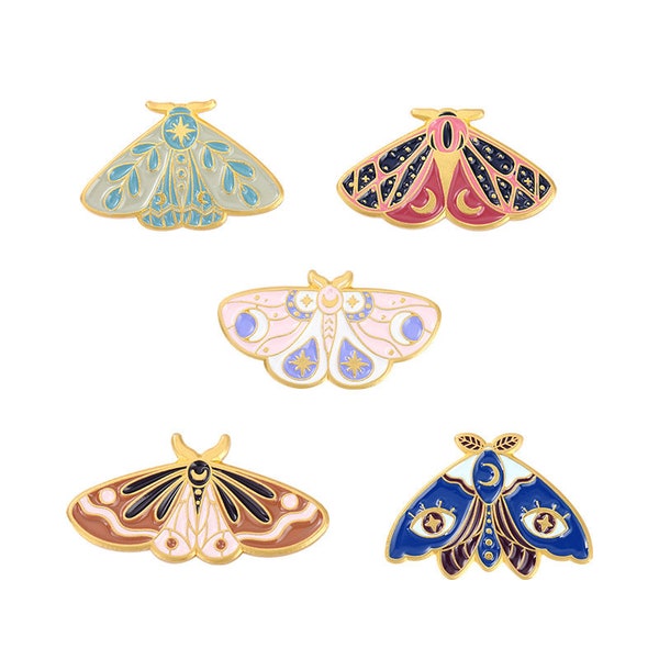 Beautiful Winged Moth | Butterfly Enamel Pins | Naturecore Style Gifts | Backpack Pin | Cottagecore Luna Moth