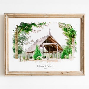 Wedding Venue Print, Custom Watercolor Wedding Venue Painting, Wedding Gift, Wedding Souvenirs, Wedding Venue Portrait, Wedding Venue Sketch