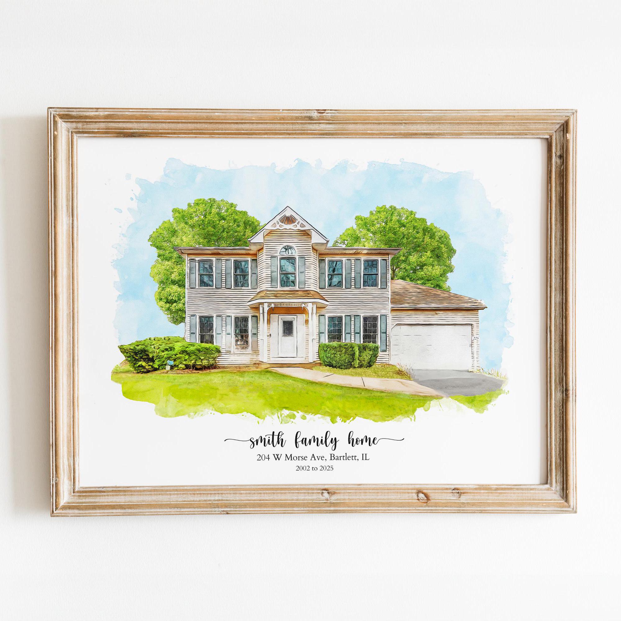 Custom Watercolor House Portrait: First Home Gift - Etsy
