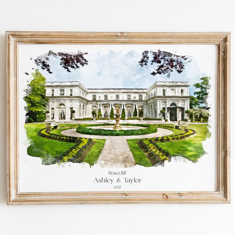 Wedding Venue Painting, Custom Watercolor Wedding Venue Print, 1st ...