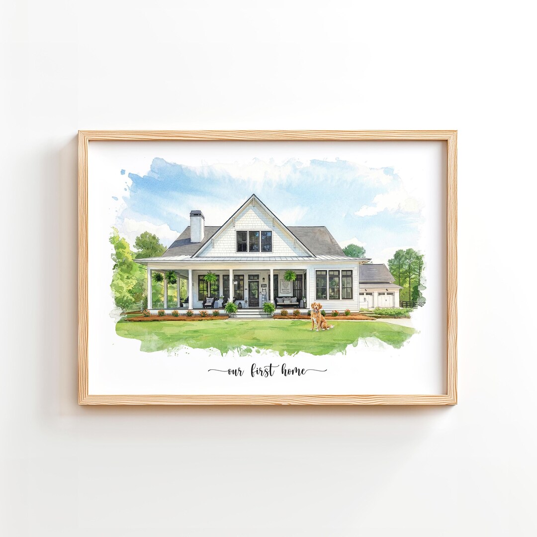 Custom Watercolor House Portrait: Personalized Home Painting - Etsy
