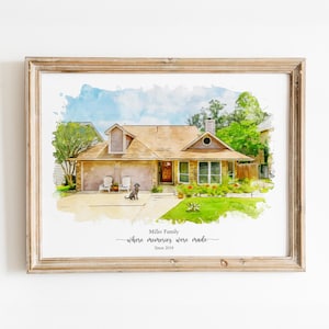 Custom Watercolor House Portrait, First Home Gift, House Painting, Personalized Housewarming Gift, Realtor Closing Gift, Home Portrait