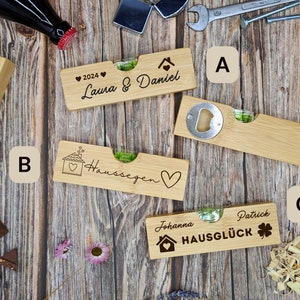 Housewarming wedding bottle opener spirit level personalized | Couple | Men&#39;s gifts | Father&#39;s Day | Birthday gift set house