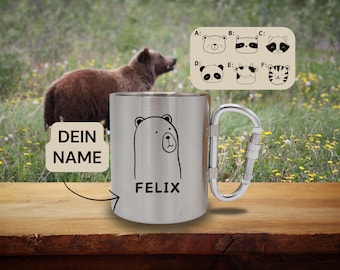 Forest Animals Cute Personalized Mug | Teacup Coffee Mug | Hiking | Stainless Steel Mug | Gift Idea | Gift Set
