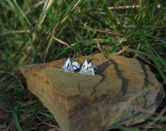 Handmade Silver Mountain Earrings | Earrings mountain lovers and hikers | 925 Sterling Silver | Alps | Secret Santa gift Christmas present