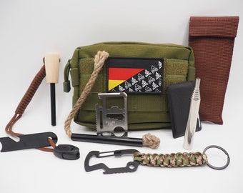 Geschenk Set für Ihn Vatertag | Feuerstarter | Ferro Rod | Wald | Bushcraft Werkzeug | Survival | Camping | Lagerfeuer | Männer