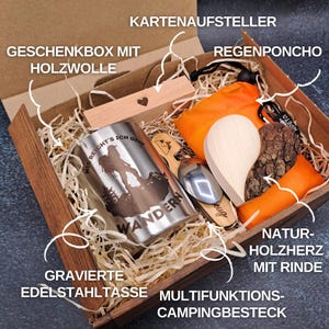 Hiking Mountain Gift Set Box | Carabiner Mug | Mountains | Hiking | Multitool Cutlery | Camping | Bushcraft | Outdoor Father's Day Mother's Day