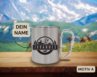 Fishing Hunting Bushcraft Personalized Mug Outdoor | Tea cup coffee cup | Hiking | Stainless steel cup | Gift idea | Gift set