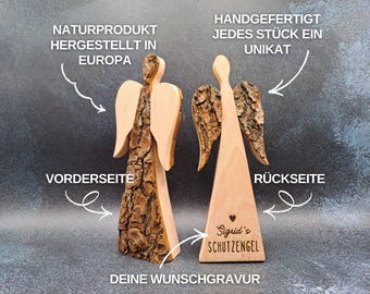 Gepersonaliseerde houten engel | Kerstdecoratie engel | Kerstversiering | Aangepaste gravure | Cadeau-idee | Kerstversiering