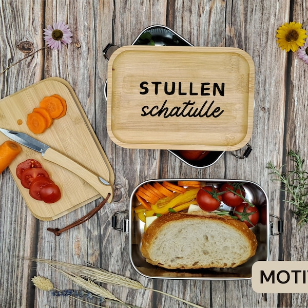 Stullen Schatulle Bergmotiv Personalisierte Lunchbox | Uni Schule Büro | Camping | Personalisiertes Geschenk | Küche Brotbox