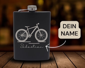 Fahrrad Flachmann Geschenkset | Berge | Alpen | Wandern | Edelstahl-Trinkflasche | Outdoor | Camping | Geschenkidee