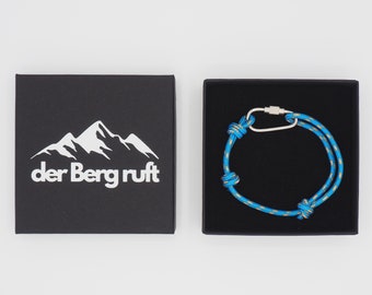 Wanderer Bergsteiger Armband | Karabiner Armband für Berg Liebhaber und Wanderer | Paracord | Wichtelgeschenk Weihnachtsgeschenk | Bouldern