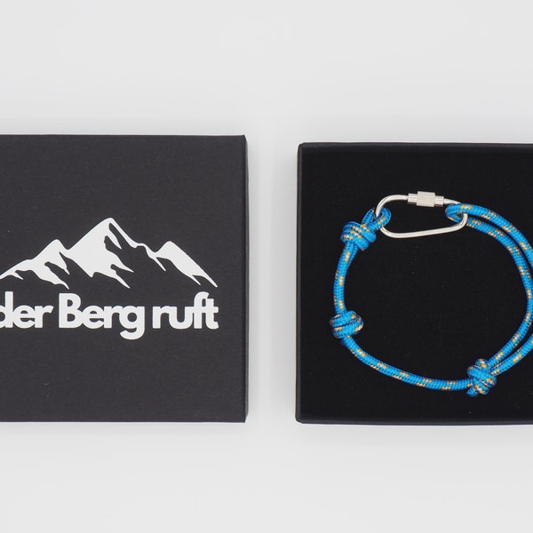 Wanderer Bergsteiger Armband | Karabiner Armband für Berg Liebhaber und Wanderer | Paracord | Wichtelgeschenk Weihnachtsgeschenk | Bouldern