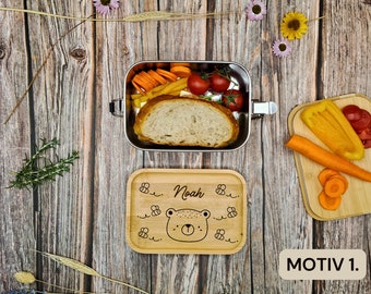 Cute Kids Lunchbox Personalized | Kindergarten School | Personalized Gift Boy Girl | Kitchen Bread Box