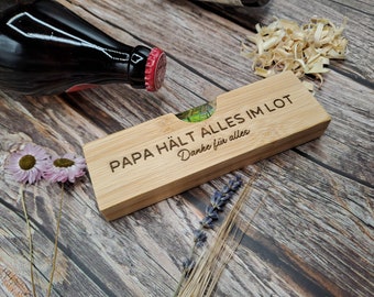 Personalized bottle opener spirit level for dad, grandpa, husband | Men's gifts | Father's Day | Birthday gift set | Housewarming wedding