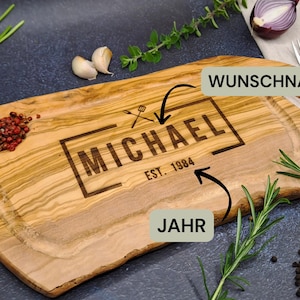 Olive wood steak board grill board | BBQ | Garden grilling | Cutting board | Gift for men | Father&#39;s Day | Birthday | Grill master