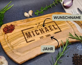 Olive wood steak board grill board | BBQ | Garden grilling | Cutting board | Gift for men | Father's Day | Birthday | Grill master