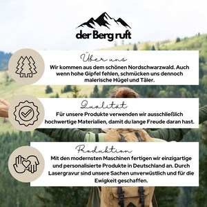 Personalisierter Name Flachmann Geschenkset Berge Alpen Wandern Edelstahl-Trinkflasche Outdoor Camping Geschenkidee Bild 8