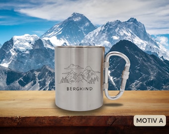 Bergkind Personalized Mug Mountains | Tea cup coffee cup | Hiking | Stainless steel cup | Gift idea | Gift set | Office