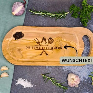 Olive wood steak board | BBQ grill board | Garden grilling | Cutting board | Men&#39;s gift | Father&#39;s Day | Birthday | Kitchen