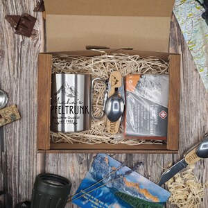 Hiking Mountain Gift Set Box Carabiner Mug Mountains Hiking Multitool Cutlery Camping Outdoor Bushcraft Survival Forest Mit Geschenkbox