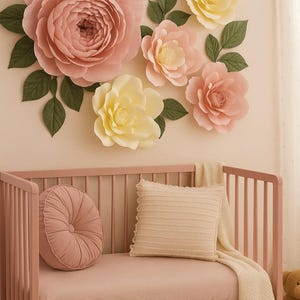 Giant  Paper Peony Flowers- Set of 3 DIY Wall Decor Kit, Italian Crepe Paper, Nursery, Wedding, Party Decoration