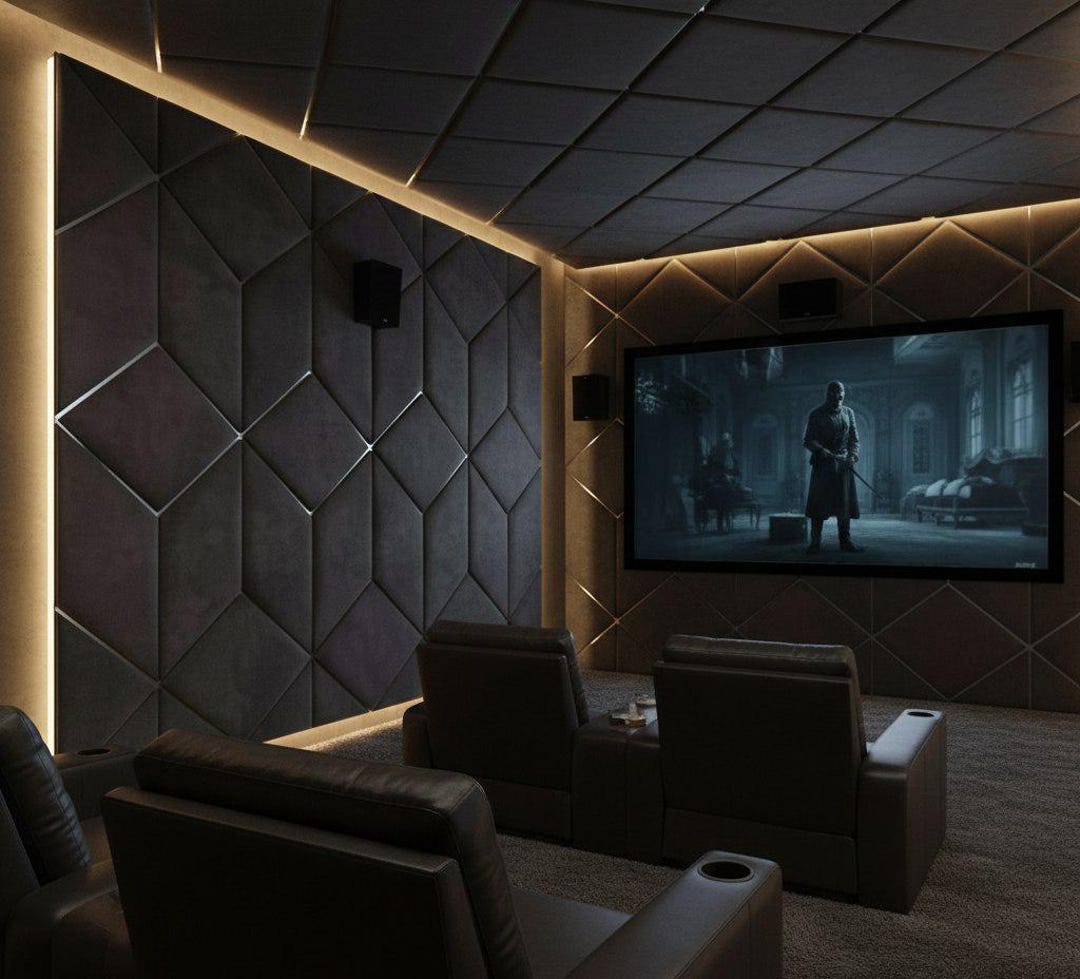 Soft Panel Acoustic Upholstered Wall Panels Soundproof Soft Panels for Home Cinema ...