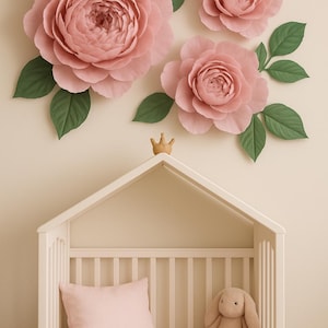 Giant Crepe Paper Peony Flowers- Set of 3 DIY Wall Decor Kit, Italian Crepe Paper, Nursery, Wedding, Party Decoration