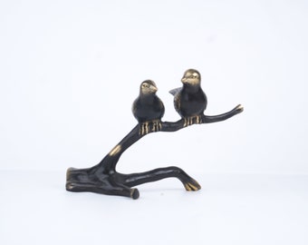 Bronze Bird on a Branch, Couple Birds, Birds Statue, Bronze Statue, Handmade, Hand Carved, Home Decor, Room Decor, Birthday Gift, Gifts