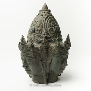 Lord Vishnu Head Bronze Sculpture, Hindu God Figurine, God, Brass, Room Decor, Home Decor, Bronze Sculpture, Brass Statue, Christmas Gifts