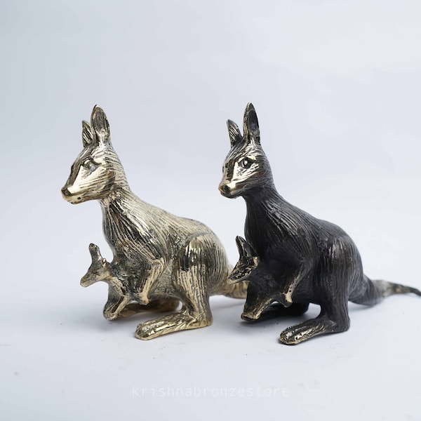 Bronze Kangaroo with Baby, Marsupial, Australia, Animal, Miniature, Housewarming, Ornamnet, Home Decor, Room Decor, Christmas Gift, Gifts