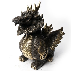 Bronze Dragon Figure Sculpture, Chinese Dragon, Dragon Lover, Dragon Figure, Dragon Ball, Handmade, Brass Dragon, Gifts Idea