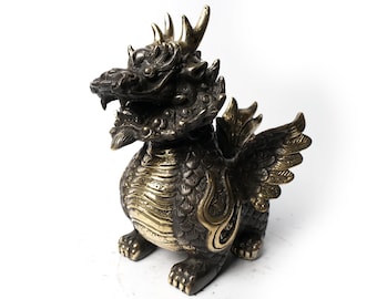 Bronze Dragon Figure Sculpture, Chinese Dragon, Dragon Lover, Dragon Figure, Dragon Ball, Handmade, Brass Dragon, Gifts Idea