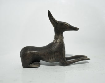 Hund Anubis Statue - Schutztier - Ägypten - Ägyptische - Bronze Statue - Wohnkultur - Raumdekor - || 3.2 Zoll / 8.3 cm
