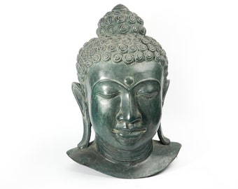 Large Buddha Head, Buddha bronze, Buddha Figurine, Buddha brass, Buddha sculpture, Room Decor, House Decor, Birthday Gift, Buddha Decor