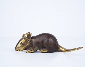 Bronze Little Mouse Statue, Bronze Mouse, Miniature, Ornament, Handmade, Hand Carved, Home Decor, Room Decor, Office Decor, Father Day Gift