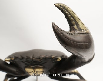 ブロンズカニ像、動物の置物、海、手作り、オフィスの装飾、誕生日