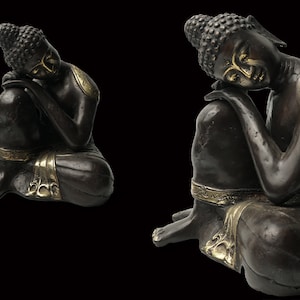 Buddha Statue, Buddha Figurine, Sculpture Brass Art, Meditation, Spiritual, Outdoor Decor, Garden, Handmade, Birthday, Bronze Sculpture