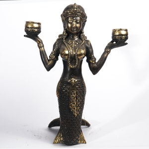 Unique Bronze Mermaid Figurine , Beautiful Mermaid Brass Statue, Holiday Decor, Christmas Gifts, Unique Sculpture, Sea Goddes Sculpture