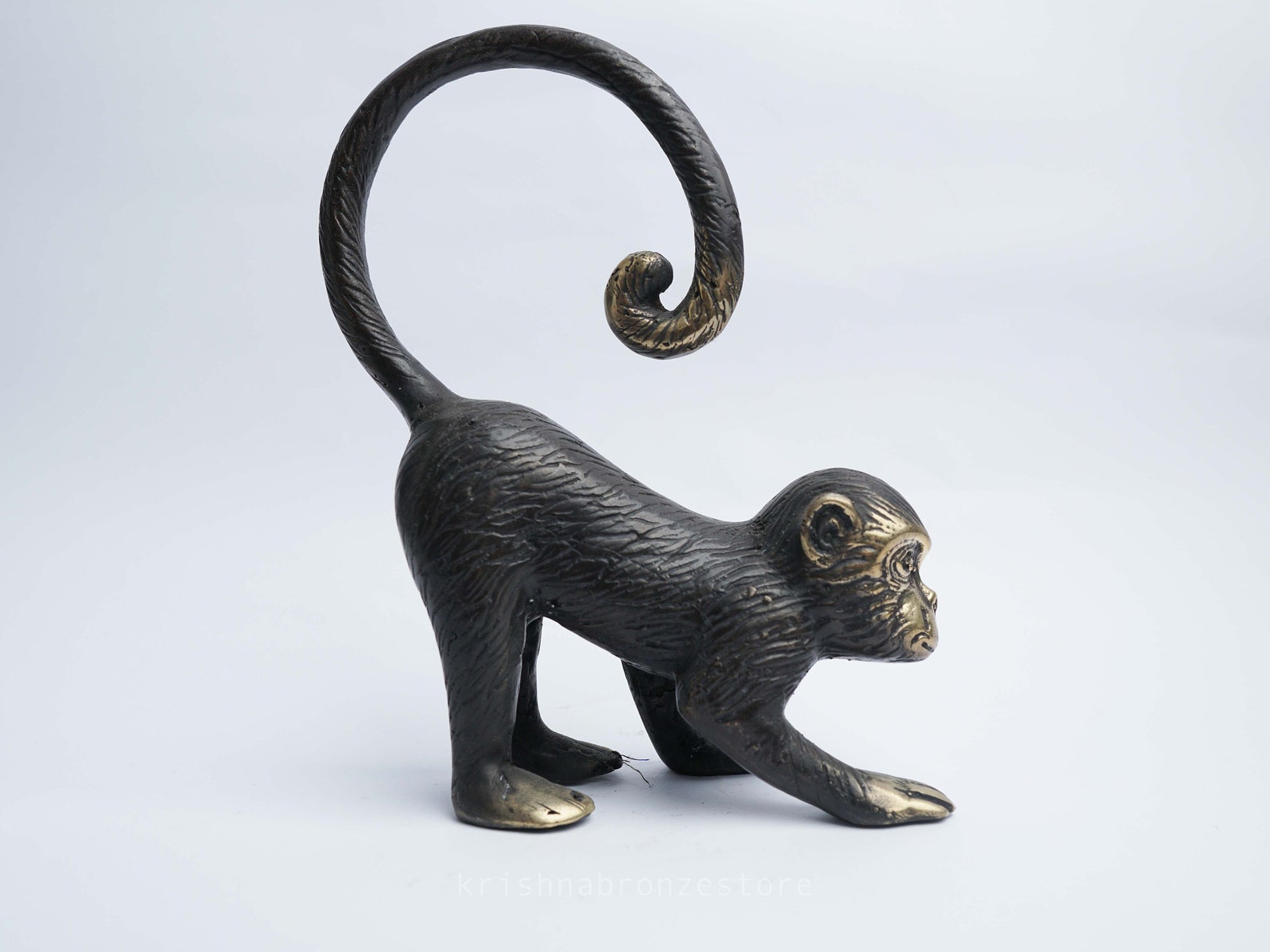 Monkey Figure Statue Animal Brass Sculpture Etsy UK