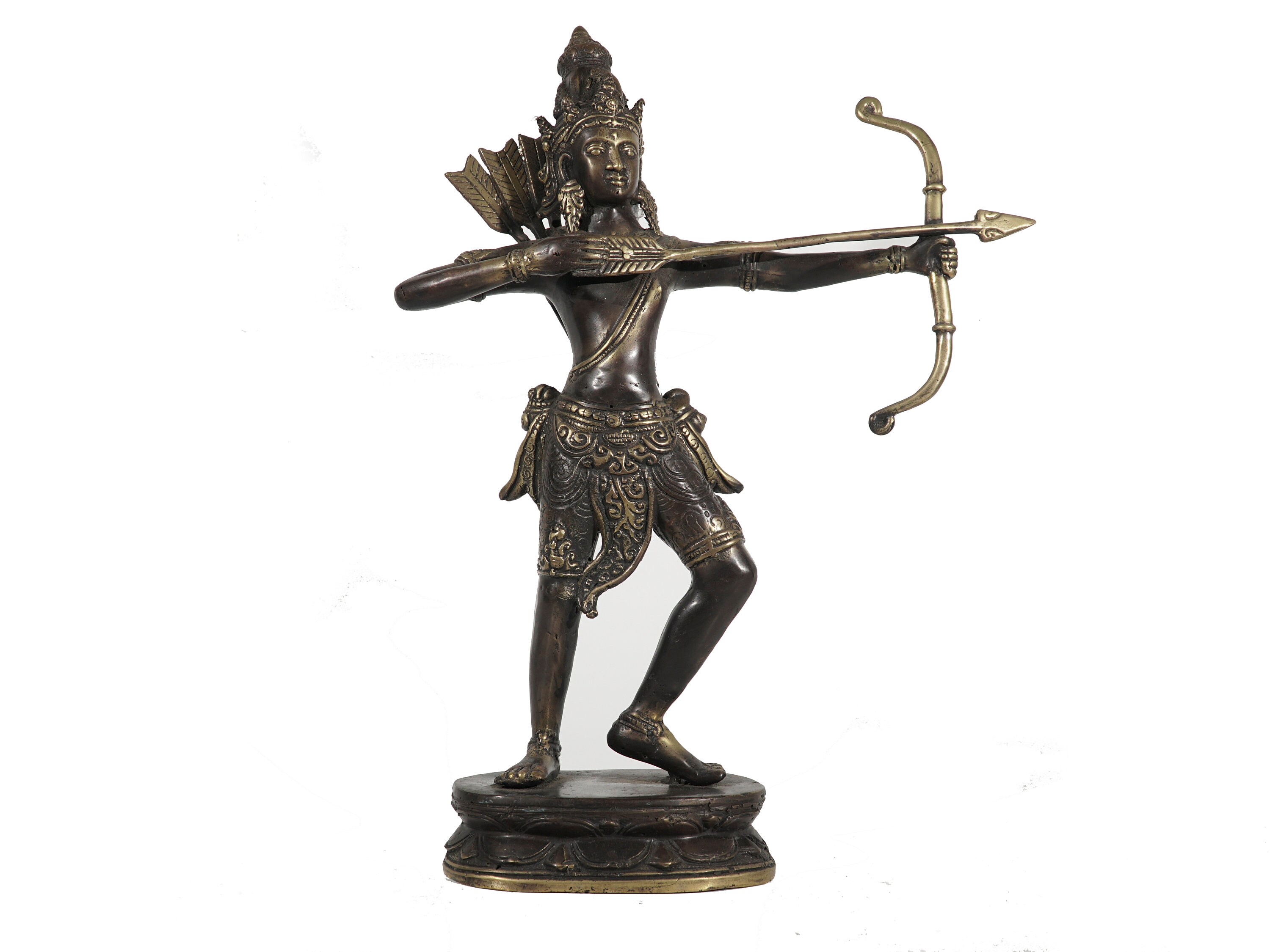 Bronze Arjuna Sculpture, Arjuna Statue, Epic Ramayana, India, Hindu Stories, Bronze Statue, Handmade, Hand Carved, Ornament, Home Decor
