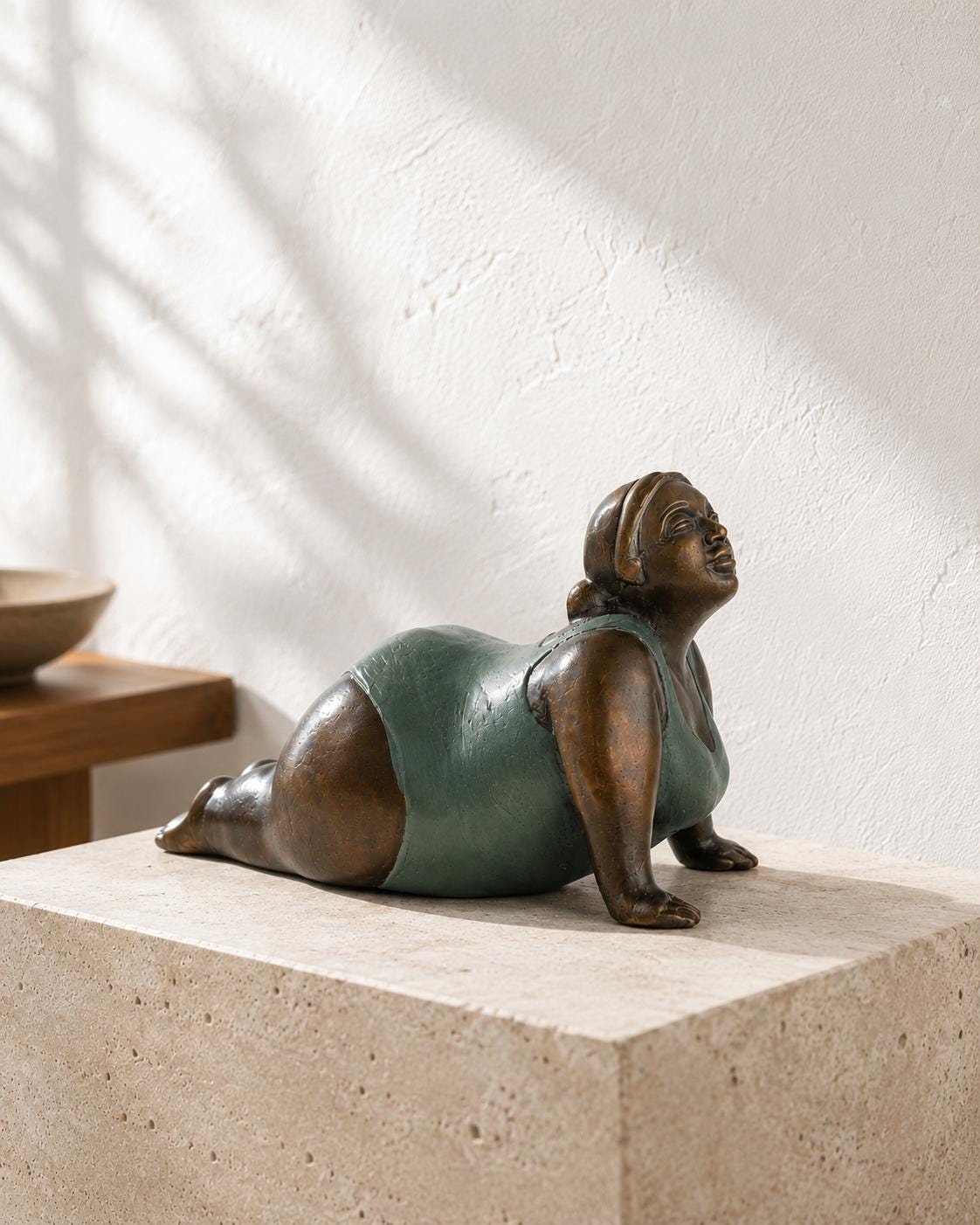Fat Sexy Woman Statue, Figure, Fat Woman Yoga, Starching, Exercise
