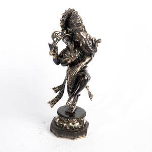 Bronze Vintage Ganesh Statue, Ganesha Meditating Sculpture, Bronze Brass Ganesha Meditating God Sculpture, Ancient Lord Ganesha Statue